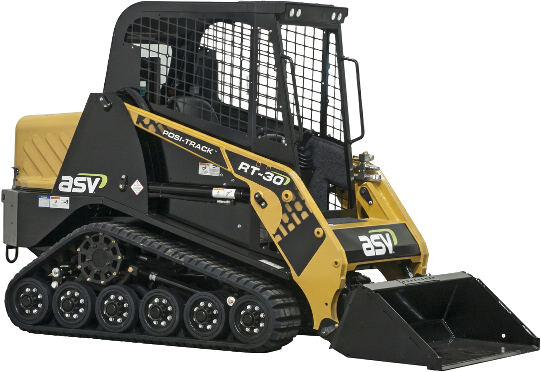 ASV RT-30 Posi-Track compact track loader with bucket